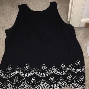 Black tunic with white detail
